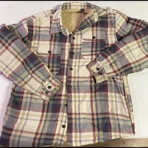 Wrangler Sherpa Flannel Heavyweight Shirt Jacket M